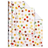 AiQInu Geschenkpapier Rolle 43x300cm, Geschenkpapier Set, Geschenkverpackung für Weihnachten, Geburtstage, Partys, Hochzeiten, Babypartys - Bunte Polka Dots