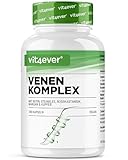 Venen Komplex - 180 Kapseln - 3 Monatsvorrat - Hochdosiert mit Rutin, Steinklee, Rosskastanienextrakt, Mangan, Kupfer - Premium Extrakte - Vegan