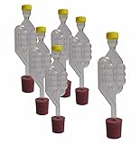 Gär-Luftschleusen & gebohrte Gummistopfen für Glasballon – Bier, Wein, Spirituosen – DIAH (12 x Luftschlösser [6 Blasenkammer] + Stöpsel)