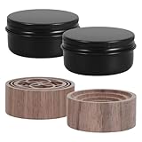 ABOOFAN 2 Stück 2 Stück Holzdiffusoren Aromatherapie aus Naturholz Kompakt Rund mit Aluminiumbox Duftspender für Büro Schlafzimmer und Wohnzimmer