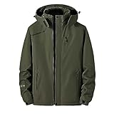 Regenjacke Herren Teddyfleece Gefüttert Wasserdicht Winterjacke Funktionsjacke Atmungsaktiv mit Kapuze Windjacke Camping Große Größen Windbreaker Outdoorjacke Reisen Sport Skijacke Fleecejacke