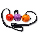 WEPO Wurfball für Hunde 3er Set - Dog Toys - Hundespielzeug Ball am Seil - Dog Toys for small Dogs - Hund Zubehör für draußen und drinnen - Mit Gumminoppen für Zahnpflege