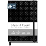 paper&you® Passwortbuch A6+ mit Register A-Z 'Black Edition' für 320 Zugangsdaten, Passwort-Manager klein, Passwort Buch deutsch - nachhaltig & klimafreundlich