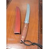 Dragon Creek Outdoor Messer im japanischen Samurai-Stil, Edelstahlklinge mit Holzgriff & roter Hartschale, Geschenkidee für Camping & Trekking