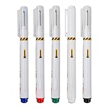 Marker mit langer Spitze, 20 mm wasserfester Tintenstift, 5 Stück, schnell trocknend, bunte Marker mit langer Spitze, für Bau, Badezimmer, Holzbearbeitung, Metall, Stahl, Fliesen, Glas