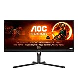 AOC Gaming U34G3XM - 34 Zoll WQHD Monitor, 1 ms MPRT, 144 Hz, FreeSync Premium, HDR10 (3440x1440, HDMI, DisplayPort) schwarz