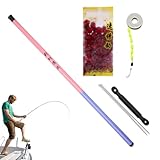 Teleskop-Angelrute, Kurze Fischgarnelenrute, tragbar, rutschfest, für Kajakfahren, See, Fliegen, Angeln, Ufer, Bootfahren, Surfen, Rucksackreisen, Camping, Dock, Tiefsee