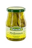 Feinkost Dittmann Grüne Pfefferonen mild pikant - Grüne Paprikafrucht aus Griechendland - 300g Glas, 1er Pack - Handgeplückt - mild pikant eingelegt - ideal zu griechischen Salaten oder als Antipasti