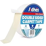 ADHES Doppelseitiges Teppichband Extra Stark, 50MM x 36M x 1 Roll abnehmbares und rückstandsfreies rutschfestes Teppich-Greifer für Hartholzböden, Teppich-Band für Area Rugs, Weiß