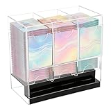 Generisch 3 Fächer Booster Pack Spender aus Acryl, Sammelkarten Dispenser für bis zu 120 Packs, Karten-Organizer kompatibel mit TCGPokémon & Sportkarten, Display Aufbewahrungsbox, 22x13x24 cm