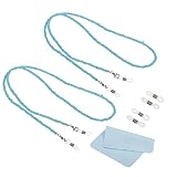 PATIKIL 2Stk Brille Kette für Frauen Stilvoll Brillen Kette Sonnenbrille Riemen Brillen Perlen Schnur Halter für Lesen Blau Leichte Brillen Hell Blau