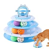 Interactive Turntable | Interactive 4-Tier Turntable for - Indoor Outdoor Exercise Puzzle for Bored Kittens For Bac Craftsmanship And 4 Non-Slip Pads For Uninkyard, Living Room
