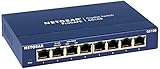 NETGEAR GS108GE LAN Switch 8 Port Netzwerk Switch (Plug-and-Play Gigabit Switch LAN Splitter, LAN Verteiler, Ethernet Hub, lüfterloses Metallgehäuse, ProSAFE Lifetime-Garantie), Blau