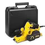 Stanley FatMax Elektrohobel FME630K (750 Watt, 82mm Hobelbreite, umschaltbarer Spanauswurf, plangefräste Hobelsohle mit 3V-Nuten, inkl. Parallelanschlag, Absaugadapter, Staubsack, Koffer)