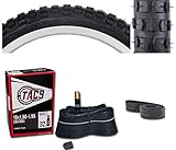 TAC 9 Fahrradprodukte, 2 Stück, Reifen, Schläuche, Felgenstreifen, Combo – 40,6 x 4,4 cm, schwarz, BMX (MX) Kinder-Fahrradreifen, Schlauch und Felgenstreifen-Set