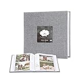 Fotoalbum aus Leinen, Hardcover, 10,2 x 15,2 cm, großes Fassungsvermögen, für Familie, Hochzeit, Jahrestag, Baby-Urlaub (600 Taschen) (grau)