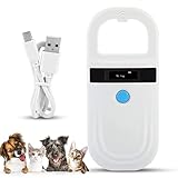 Agatige Haustier ID Lesegerät, Wiederaufladbarer Chipleser Haustier Chip ID Scanner Chiplesegerät für Hunde Mikrochip-Scanner Pet Tag Display für ISO 11784/11785, FDX-B und EMID