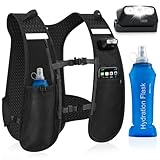Nextyu Laufweste Damen und Herren, Leicht Trinkweste mit Trinkflasche Soft 500ML & Handytasche, Trinkrucksack Verstellbare Brustgurte für Trailrunning Wandern Marathon Laufen Joggen