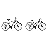 Fischer E-Bike Trekking VIATOR 5.0i Elektrofahrrad für Herren & E-Bike Trekking, VIATOR 5.0i Elektrofahrrad für Damen, RH 44 cm, Mittelmotor 50 Nm, 36 V Akku im Rahmen, schiefergrau matt, 28 Zoll