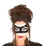 XINGJJWENGUE Latex-Augenmaske für Damen, Cosplay, Halloween, Kostüme für Männer und Frauen, Schwarz, Größe XL