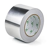 BOMEI PACK 75mmx50 Meter Aluminium Silber Klebeband Dichtband Band zum Reperaturband Alu Tape hitzebeständig und selbstklebend Aluminiumklebeband