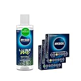 MY.SIZE Kondom + Gleitgel Set mit 100 ml Lube Me Natural & 3x3 Kondome 47, 49, 53 mm I Wasserbasiertes Gleitmittel I Lubricant Gel für Toys & Latexkondome geeignet I water based