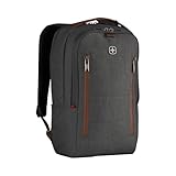 WENGER CityUpgrade Laptop-Rucksack mit Umhängetasche, Kompakt, Notebook bis 16 Zoll, Tablet bis 12 Zoll, 15 l, Damen Herren, Business Uni Schule Reisen, Grau, 606489