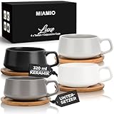 MIAMIO - 4 x 320 ml Kaffeetassen/Cappuccino Tassen mit...