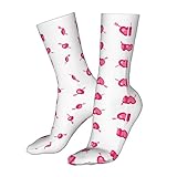 Socken für Herren und Damen, gekämmte Baumwolle, Amor, Pfeil, Liebe, Herz, bunt, lustig, trendiges Muster, atmungsaktiv, superweich, lässige Wadensocken, Schwarz , One size