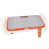 Mediashop Vibro Shaper – Fitness Vibrationsplatte unterstützt bei Muskelaufbau und Fettverbrennung – Vibrationstrainer für alle Muskelgruppen – inklusive Fitnessbänder – orange