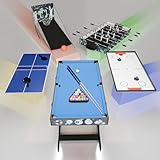 Juskys 5in1 Spieltisch Ballzauber - Kinder Tisch klappbar mit Tischtennisplatte, Tischkicker, Billardtisch, Hockey & Basketball - Multifunktionstisch