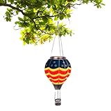 Dyeulget Heißluftballon-Solarlampe, Heißluftballon-Solar-Gartenleuchte,Flackernde Flamme eines Solar-Heißluftballons | Heißluftballon-Solarlampe, dekorativ für Rasen, , Baum und Hof