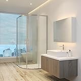 AQUABATOS Duschkabine U Form Dusche 80 x 80 x 185 cm (B x T x H) Duschabtrennung 3 Seiten U Kabine Runddusche Schiebetür mit Seitenwand Freistehend Sicherheitsglas ESG ohne Duschwanne