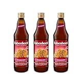 RABENHORST Sanddorn Muttersaft BIO 3er Pack (3 x 700 ml) - 100 % purer Sanddorn-Direktsaft aus erster Pressung