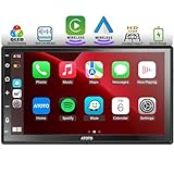 ATOTO F7XE Eingebaute DAB/DAB+ Armaturenbrett-Einbau-Videogeräte, Wireless CarPlay & Kabelloses Android Auto, 7-Zoll-QLED-Touchscreen, Mirror Link, Bluetooth, HD LRV, Schnell-Ladung, F7G2B7XED