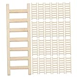 LIFKOME 72 Stück Teiliges Miniatur Holzleiter Kleine Stufenleiter für Puppenhaus Möbel Fein Verarbeitet Realistische Miniaturleiter für DIY Mikro Landschaft Dekorative Holztreppe für