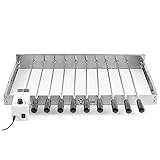 BBQ-Toro elektrischer Spiessdreher | Edelstahl Drehspiess Aufsatz mit 10 Spießen und Motor | größenverstellbar (B) 58 x (T) 26-40 cm | mit Netzstecker und USB | Mangal Schaschlik