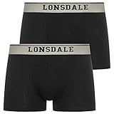 Lonsdale Herren Boxershorts Doppelpack Oxfordshire Black/Grey XXL