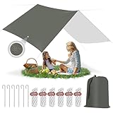 WOLTU Zeltplane Wasserfest 3x4m Sonnenschutz SPF 50+, Outdoor Tarp Ultraleicht Schutzplane, Zeltunterlage mit Ösen, Camping Plane Regenschutz, mit Seilen Erdnägeln, für Wandern Picknick Hängematte
