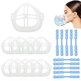 10 pcs 3D-Maskenhalterung mit Maskehaken, um Lippenstift/Make-up und Ohren zu schützen, Anti-Rutsch Maskenhalter und Maske-Abstandshaltung mit selbstklebend Klettpunkte