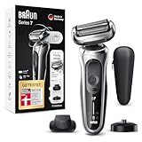 Braun Series 7 Rasierer Herren mit EasyClick Aufsatz, Elektrorasierer & Präzisionstrimmer, 360° Flex, Wet & Dry, wiederaufladbar & kabellos, Geschenk Mann, 71-S4200cs, silber