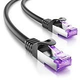 deleyCON 3,0m CAT7 Netzwerkkabel - 10 Gigabit - RJ45 Patchkabel Ethernet Kabel (Kupfer, SFTP PiMF Schirmung) - für Highspeed LAN DSL Switch Modem Router Patchpanel CAT7 CAT6 CAT5 - Schwarz