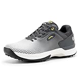 FitVille Extra Weit Golfschuhe für Herren wasserdicht Golfschuh Herren mit Schnürung Atmungsaktiv Trainingsschuh für Golf Hellgrau 43 EU Weit