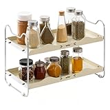 Küchenregal | Rutschfestes, platzsparendes Aufbewahrungstablett – Küchenablage, Aufbewahrung, Theke, erweitertes Tablett, für Speisekammer, Badezimmer, Schlafzimmer, Gewürzdosen, Tassen, Dekoration