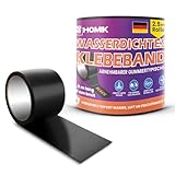 HOMIK Extrem Starkes Wasserdichtes Klebeband Außen & Innen | Dach Reparaturband 10cm x 2.5m | Klebeband UV Beständig | Duct Tape | Selbstverschweißendes Klebeband | Klebeband Schwarz