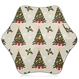 GuoChe Regenschirm mit Weihnachtsbaum-Muster, Kinderregenschirm mit Reflektorstreifen, knicksicher