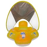 Myir JUN Schwimmring Baby mit Markise Schwimmring Baby mit Rückenlehne Aufblasbare Baby Schwimmsitz Schwimmhilfe Swimtrainer Schwimmtrainer Kinder Kleinkind Schwimmreifen Float