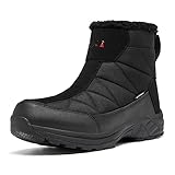 TLOLA Winterschuhe Herren Wasserdicht Warm Gefüttert Schneestiefel Rutschfest Winterstiefel Herren Wanderschuhe Trekkingschuhe Arbeiten Ski Angeln Outdoor Schuhe Herren