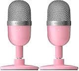 Razer Seiren Mini (Quartz) - USB Kondensator-Mikrofon für Streaming (Kompakt mit Supernieren-Richtcharakteristik, neigbarer Ständer, Integrierter Schockdämpfer) Pink (Packung mit 2)