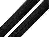 maDDma 1m Falzgummi 20mm Faltgummi elastisches Einfassband Schrägband Saumband Farbwahl, Farbe:schwarz